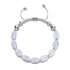Rainbow White | Silver | Mermaid Glass Pebble Macrame Bracelet